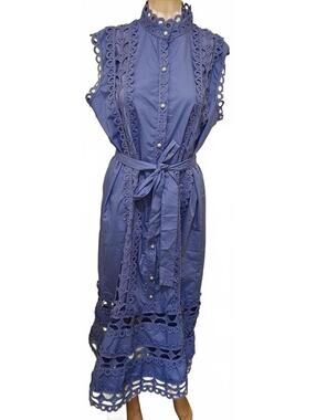 Lai Meng Five Cats Women's Cerulean Blue Dress with Belt Size S